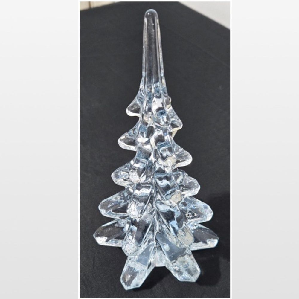 Vintage Lefton Glass Tree Clear Art 8” Figurine Christmas Pine Evergreen VTG - Picture 4 of 7